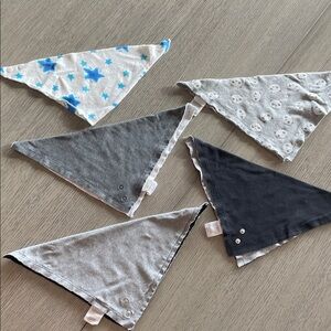 Baby Bandana Bibs - Dark Gray, Light Gray, Panda, Black, Stars